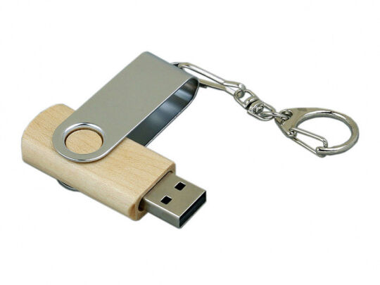 USB 3.0- флешка промо на 32 Гб с поворотным механизмом, натуральный/серебристый